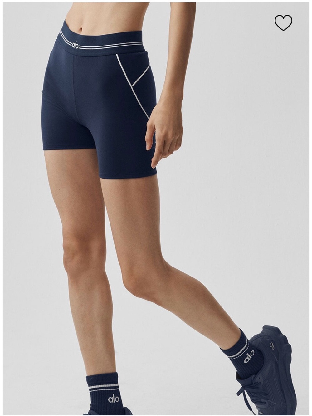 ALO Women’s 4” Airbrush High Waisted Navy Short
